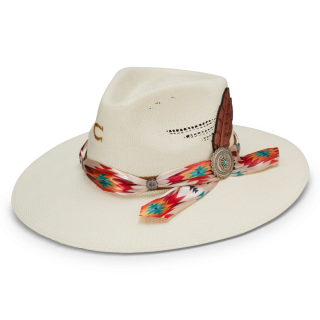 CHARLIE 1 HORSE | NAVAJO FASHION HAT-Natural Straw