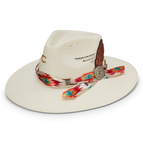 CHARLIE 1 HORSE | NAVAJO FASHION HAT-Natural Straw