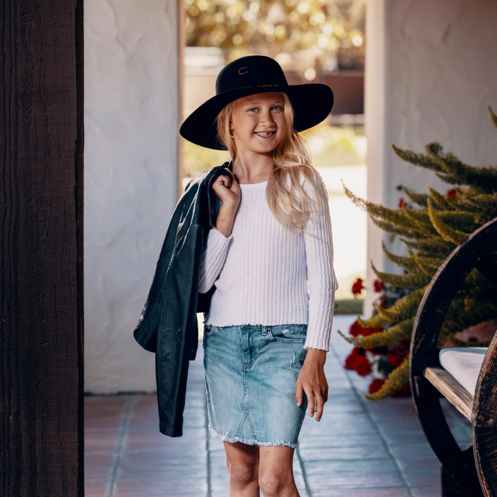 CHARLIE 1 HORSE | WANDERLUST JR - YOUTH FASHION HAT-Black