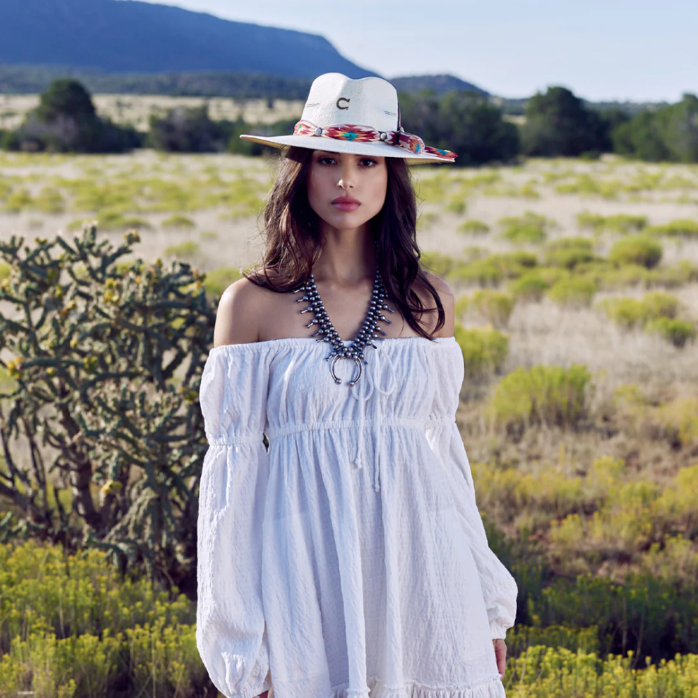 CHARLIE 1 HORSE | NAVAJO FASHION HAT-Natural Straw