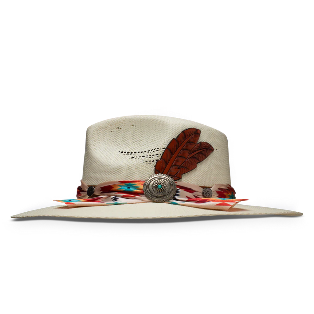 CHARLIE 1 HORSE | NAVAJO FASHION HAT-Natural Straw